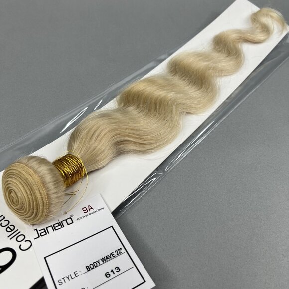 22” Body Wave #613 Platinum Blonde Unprocessed Brazilian Human Hair Extensions - Picture 4 of 5